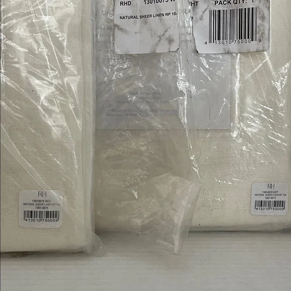 2 Restoration Hardware BELGIAN SHEER LINEN DRAPERY PANELS 50x108 Natural White - Picture 5 of 8